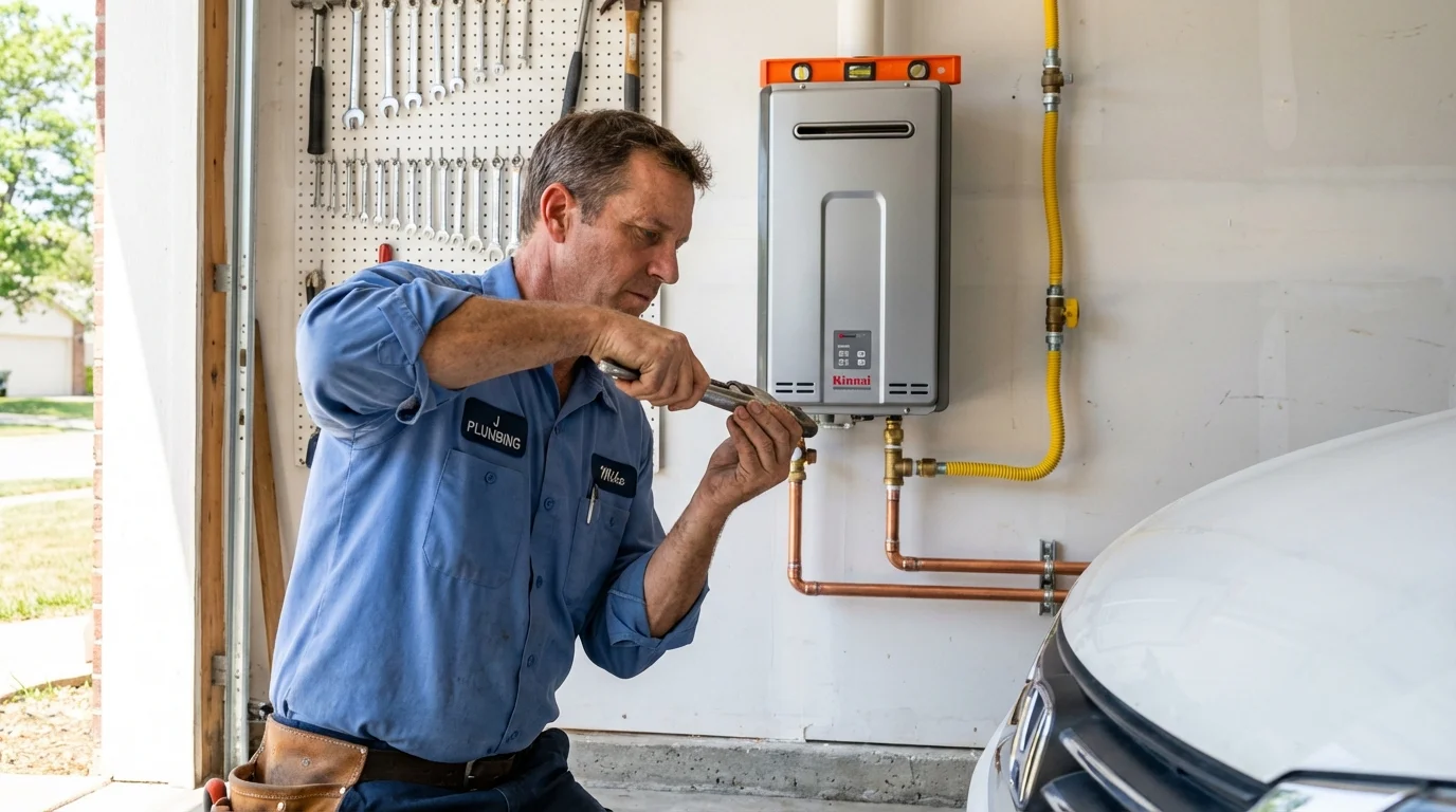 Tankless water heater installation by a Johns Plumbing LLC plumber in Gilberts